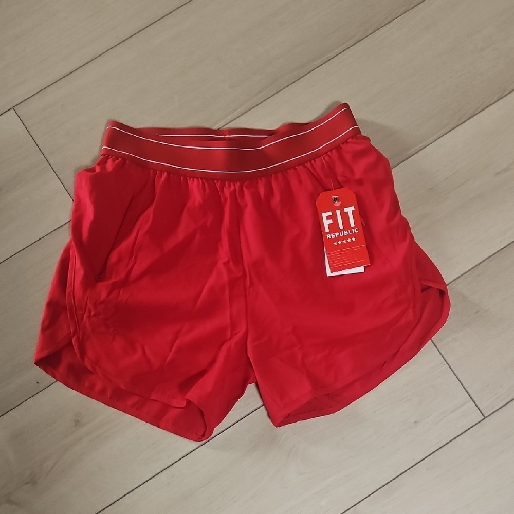 Fit Republic Red Athletic Shorts Size Large High Rise